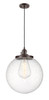 INNOVATIONS 201CSW-OB-G204-14 Beacon 1 Light 14 inch Mini Pendant With Switch Oil Rubbed Bronze
