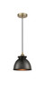 INNOVATIONS 616-1P-AB-M14-BK Adirondack 1 Light Mini Pendant part of the Edison Collection Antique Brass