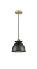 INNOVATIONS 616-1P-BB-M14-BK Adirondack 1 Light Mini Pendant part of the Edison Collection Brushed Brass