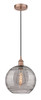 INNOVATIONS 616-1P-AC-G1213-12SM Athens Deco Swirl 1 Light 12 inch Mini Pendant Antique Copper