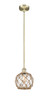 INNOVATIONS 616-1S-AB-G122-8RB Farmhouse Rope 1 Light 8 inch Mini Pendant Antique Brass