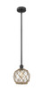 INNOVATIONS 616-1S-BK-G122-8RB Farmhouse Rope 1 Light 8 inch Mini Pendant Matte Black