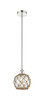 INNOVATIONS 616-1S-PN-G122-8RB Farmhouse Rope 1 Light 8 inch Mini Pendant Polished Nickel