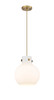 INNOVATIONS 410-1PM-BB-G410-10WH Newton Sphere 1 10 inch Mini Pendant Brushed Brass