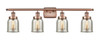 INNOVATIONS 916-4W-AC-G58 Small Bell 4 Light Bath Vanity Light part of the Ballston Collection Antique Copper