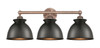INNOVATIONS 616-3W-AC-M14-BK Adirondack 3 Light Bath Vanity Light part of the Edison Collection Antique Copper