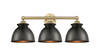 INNOVATIONS 616-3W-BB-M14-BK Adirondack 3 Light Bath Vanity Light part of the Edison Collection Brushed Brass