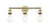 INNOVATIONS 616-3W-BB-M14-BK Adirondack 3 Light Bath Vanity Light part of the Edison Collection Brushed Brass