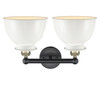 INNOVATIONS 616-2W-BAB-M14-W Adirondack 2 Light Bath Vanity Light part of the Edison Collection Black Antique Brass