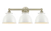 INNOVATIONS 616-3W-AB-M14-W Adirondack 3 Light Bath Vanity Light part of the Edison Collection Antique Brass
