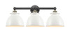 INNOVATIONS 616-3W-BAB-M14-W Adirondack 3 Light Bath Vanity Light part of the Edison Collection Black Antique Brass