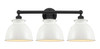 INNOVATIONS 616-3W-BK-M14-W Adirondack 3 Light Bath Vanity Light part of the Edison Collection Matte Black