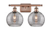 INNOVATIONS 516-2W-AC-G1213-8SM Deco Swirl 2 Light 16 inch Bath Vanity Light Antique Copper