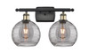 INNOVATIONS 516-2W-BAB-G1213-8SM Deco Swirl 2 Light 16 inch Bath Vanity Light Black Antique Brass