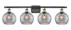 INNOVATIONS 516-4W-BAB-G1213-8SM Deco Swirl 4 Light 36 inch Bath Vanity Light Black Antique Brass