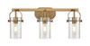 INNOVATIONS 423-3W-BB-G423-7SDY Pilaster 3 24.25 inch Bath Vanity Light Brushed Brass