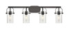 INNOVATIONS 423-4W-BK-G423-7SDY Pilaster 4 34.875 inch Bath Vanity Light Matte Black