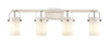 INNOVATIONS 423-4W-SN-G423-7WH Pilaster 4 34.875 inch Bath Vanity Light Brushed Satin Nickel