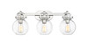 INNOVATIONS 410-3W-PN-G410-7CL Newton Sphere 3 27 inch Bath Vanity Light Polished Nickel