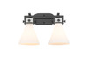INNOVATIONS 411-2W-BK-G411-7WH Newton Cone 2 17 inch Bath Vanity Light Matte Black