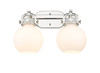 INNOVATIONS 410-2W-PN-G410-7WH Newton Sphere 2 17 inch Bath Vanity Light Polished Nickel