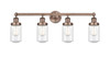 INNOVATIONS 616-4W-AC-G314 Dover 4 33.5 inch Bath Vanity Light Antique Copper