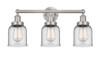 INNOVATIONS 616-3W-SN-G52 Bell 3 Light 24.5 inch Bath Vanity Light Brushed Satin Nickel