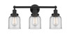 INNOVATIONS 616-3W-BK-G52 Bell 3 Light 24.5 inch Bath Vanity Light Matte Black