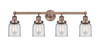 INNOVATIONS 616-4W-AC-G52 Bell 4 33.5 inch Bath Vanity Light Antique Copper