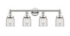 INNOVATIONS 616-4W-PN-G52 Bell 4 33.5 inch Bath Vanity Light Polished Nickel