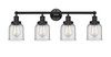 INNOVATIONS 616-4W-BK-G52 Bell 4 Light 33.5 inch Bath Vanity Light Matte Black