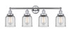 INNOVATIONS 616-4W-PC-G52 Bell 4 Light 33.5 inch Bath Vanity Light Polished Chrome