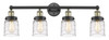 INNOVATIONS 616-4W-BAB-G513 Bell 4 33.5 inch Bath Vanity Light Black Antique Brass