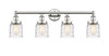 INNOVATIONS 616-4W-PN-G513 Bell 4 33.5 inch Bath Vanity Light Polished Nickel