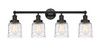 INNOVATIONS 616-4W-BK-G513 Bell 4 Light 33.5 inch Bath Vanity Light Matte Black
