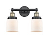 INNOVATIONS 616-2W-BAB-G51 Bell 2 15.5 inch Bath Vanity Light Black Antique Brass