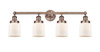 INNOVATIONS 616-4W-AC-G51 Bell 4 33.5 inch Bath Vanity Light Antique Copper