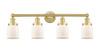 INNOVATIONS 616-4W-SG-G51 Bell 4 33.5 inch Bath Vanity Light Satin Gold