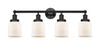 INNOVATIONS 616-4W-BK-G51 Bell 4 Light 33.5 inch Bath Vanity Light Matte Black