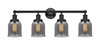INNOVATIONS 616-4W-BK-G53 Bell 4 Light 33.5 inch Bath Vanity Light Matte Black