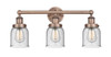 INNOVATIONS 616-3W-AC-G54 Bell 3 24.5 inch Bath Vanity Light Antique Copper
