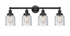INNOVATIONS 616-4W-BK-G54 Bell 4 Light 33.5 inch Bath Vanity Light Matte Black