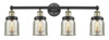 INNOVATIONS 616-4W-BAB-G58 Bell 4 33.5 inch Bath Vanity Light Black Antique Brass