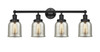 INNOVATIONS 616-4W-BK-G58 Bell 4 Light 33.5 inch Bath Vanity Light Matte Black