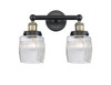 INNOVATIONS 616-2W-BAB-G302 Colton 2 15 inch Bath Vanity Light Black Antique Brass