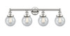 INNOVATIONS 616-4W-PN-G204-6 Beacon 4 33.5 inch Bath Vanity Light Polished Nickel