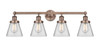 INNOVATIONS 616-4W-AC-G62 Cone 4 33.5 inch Bath Vanity Light Antique Copper