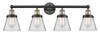 INNOVATIONS 616-4W-BAB-G62 Cone 4 33.5 inch Bath Vanity Light Black Antique Brass