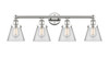 INNOVATIONS 616-4W-PN-G62 Cone 4 33.5 inch Bath Vanity Light Polished Nickel