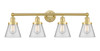 INNOVATIONS 616-4W-SG-G62 Cone 4 33.5 inch Bath Vanity Light Satin Gold